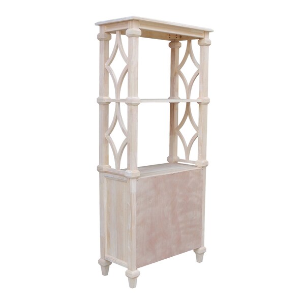 International Concepts Josephine Solid Wood Bookcase with 2 Doors  - Unfinished - SH-19