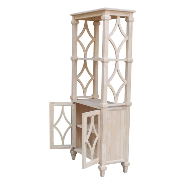 International Concepts Josephine Solid Wood Bookcase with 2 Doors  - Unfinished - SH-19