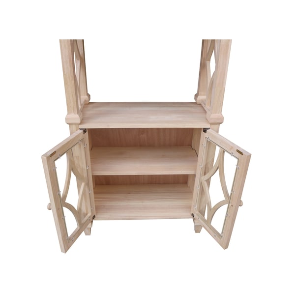 International Concepts Josephine Solid Wood Bookcase with 2 Doors  - Unfinished - SH-19