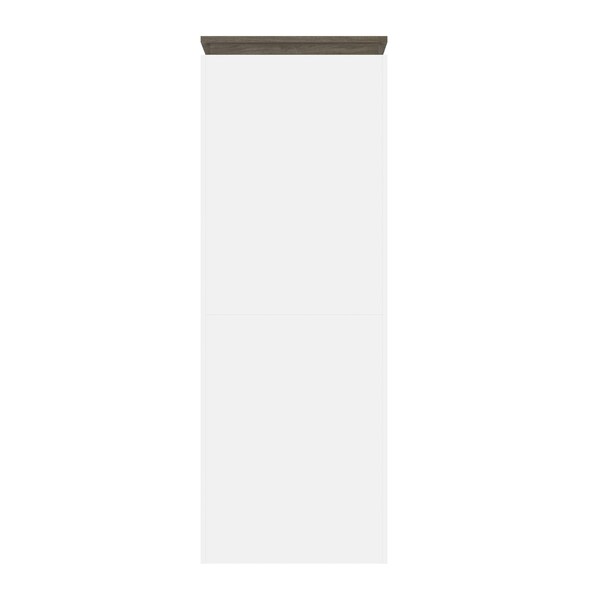 Bestar Orion 30W Shelving Unit, White & Walnut Grey - 116160-000017