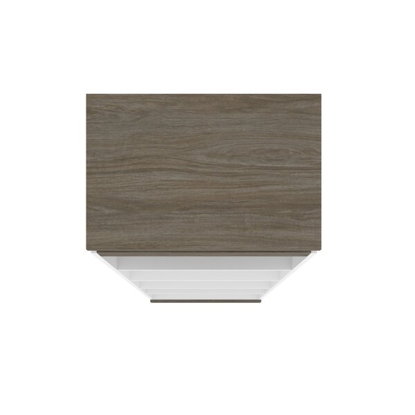 Bestar Orion 30W Shelving Unit, White & Walnut Grey - 116160-000017