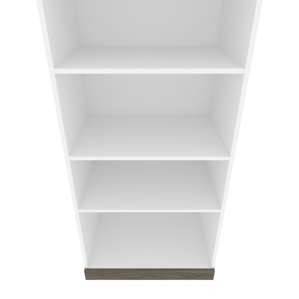 Bestar Orion 30W Shelving Unit, White & Walnut Grey - 116160-000017
