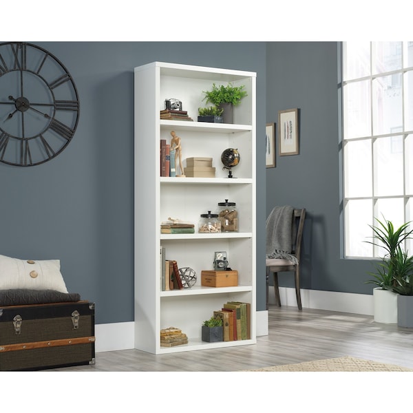 Sauder 5-Shelf Bookcase Glw , Strong and lightweight 1 1/4 in. panel construction for durability - 427260