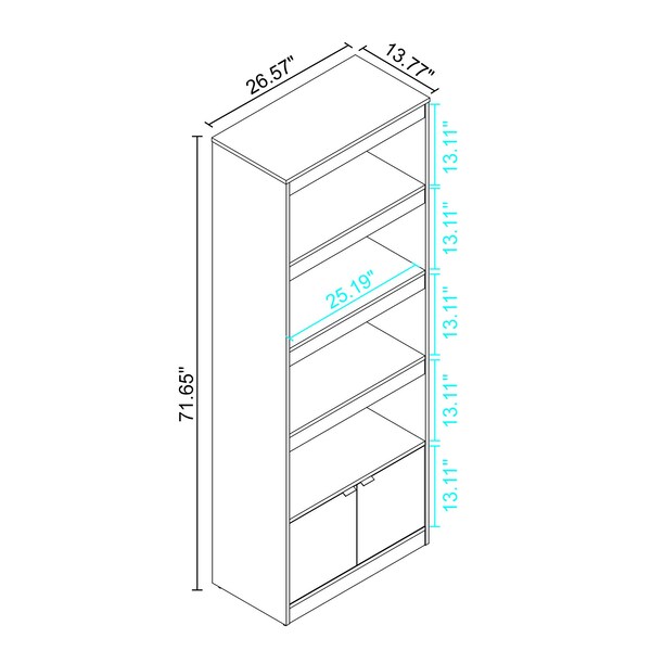 Manhattan Comfort Ratzer Bookcase in White and Brown - BC-316AMC193