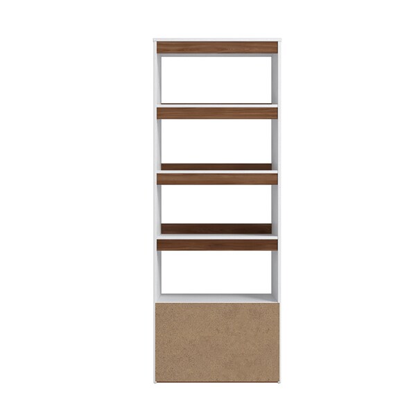 Manhattan Comfort Ratzer Bookcase in White and Brown - BC-316AMC193