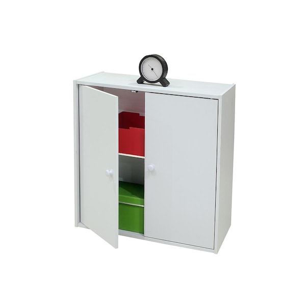 Kb 24 x 24 x 11 in. Wood 2 Door Bookcase White - BK1564