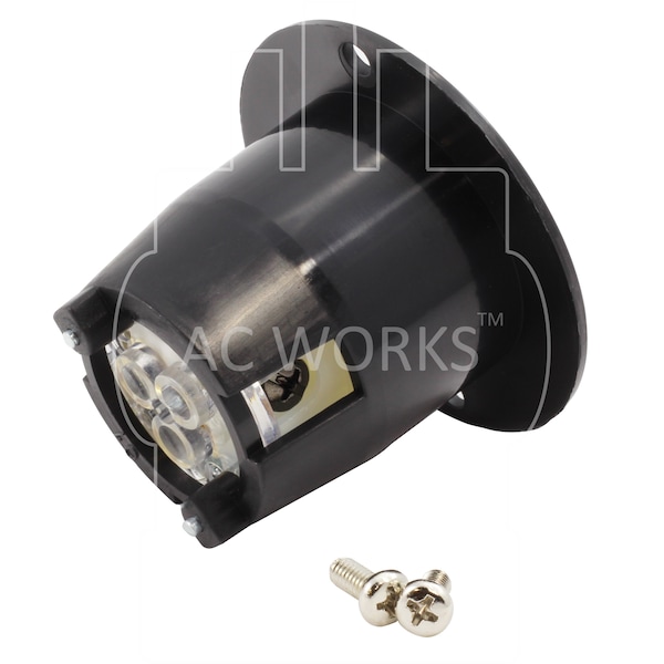 Ac Works 15A 125 Volt NEMA 5-15P Flanged Power Input Inlet - ASIN515P