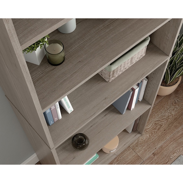 Sauder Beginnings 5-Shelf Bookcase Ss , Three adjustable shelves to display items of multiple heights - 428233
