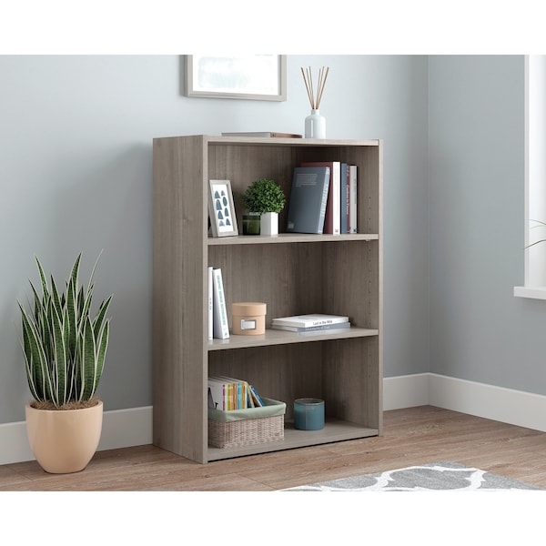 Sauder Beginnings 3-Shelf Bookcase Ss , Two adjustable shelves to store items of multiple heights - 428232