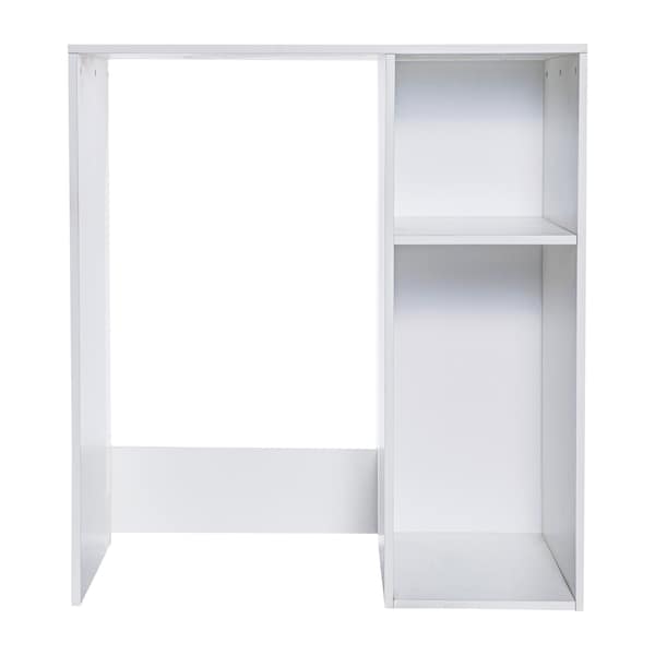 Flash Furniture Lotus Mini Fridge Bookshelf Storage Station Organizer with Cubbies in White - NAN-17300-WH-GG