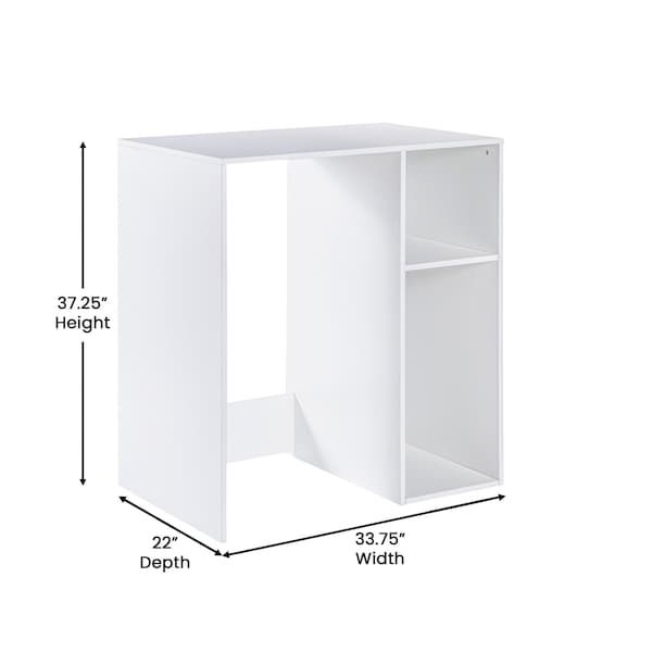 Flash Furniture Lotus Mini Fridge Bookshelf Storage Station Organizer with Cubbies in White - NAN-17300-WH-GG