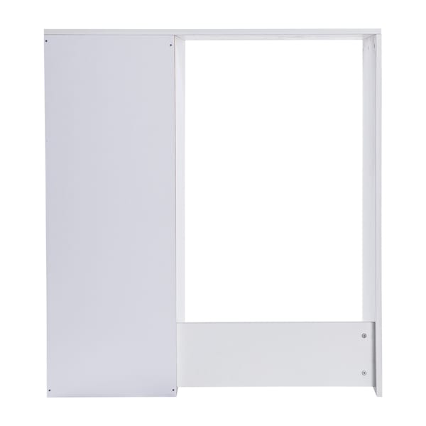 Flash Furniture Lotus Mini Fridge Bookshelf Storage Station Organizer with Cubbies in White - NAN-17300-WH-GG