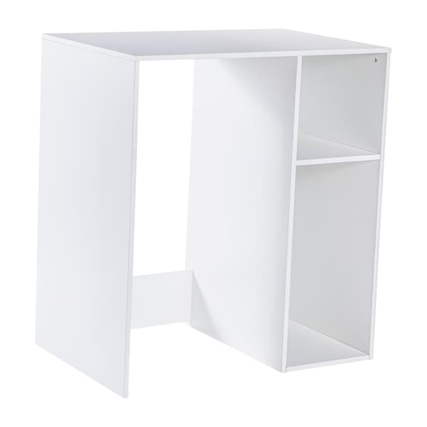 Flash Furniture Lotus Mini Fridge Bookshelf Storage Station Organizer with Cubbies in White - NAN-17300-WH-GG