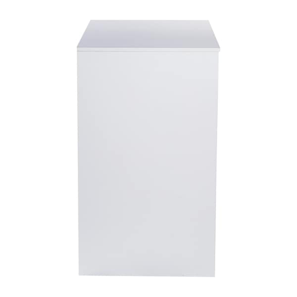 Flash Furniture Lotus Mini Fridge Bookshelf Storage Station Organizer with Cubbies in White - NAN-17300-WH-GG