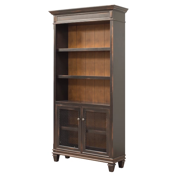 Hartford Hartford Library Bookcase in 2 Tone Distressed Black - IMHF4078D