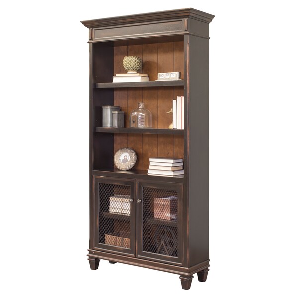 Hartford Hartford Library Bookcase in 2 Tone Distressed Black - IMHF4078D