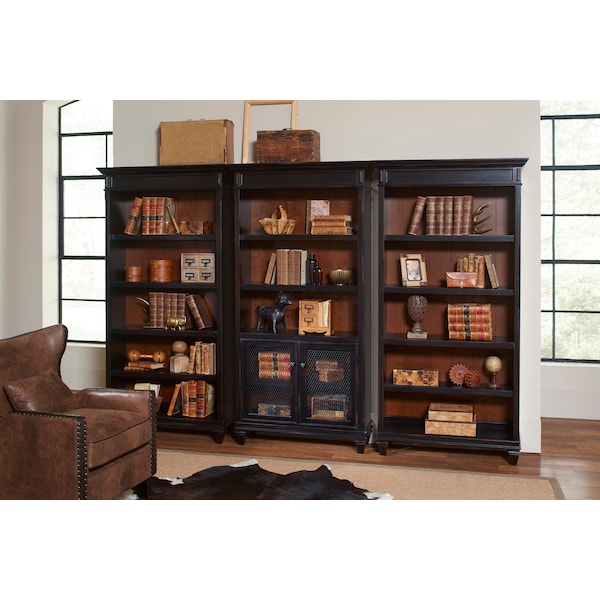 Hartford Hartford Library Bookcase in 2 Tone Distressed Black - IMHF4078D