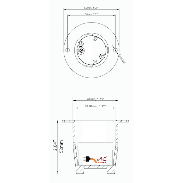 Ac Works 15/20A 125V Household Flanged Outlet with Covers UL and C-UL Listed - ASOU520R-WC