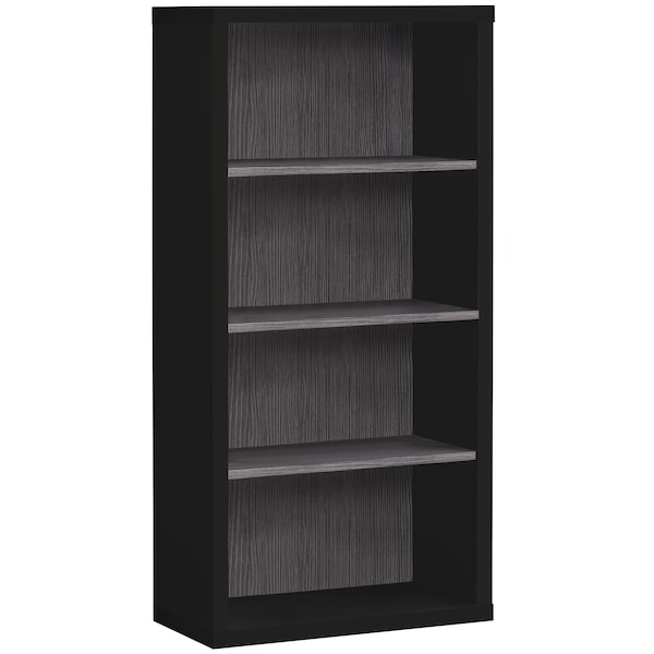 Monarch Specialties Bookshelf, Bookcase, Etagere, 5 Tier, 48"H, Office, Bedroom, Laminate, Black, Grey, Contemporary - I 7407