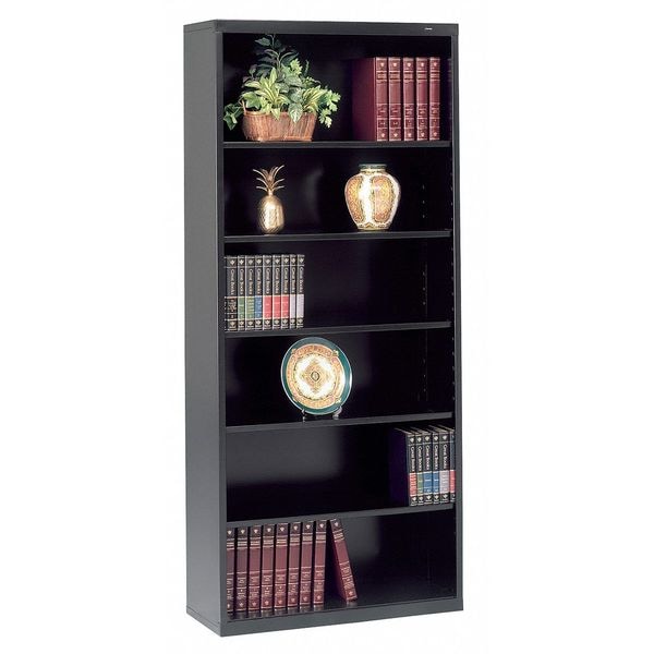 Tennsco 6-Shelf Stationary Bookcase, 78"x34-1/2" Black - B-78BK
