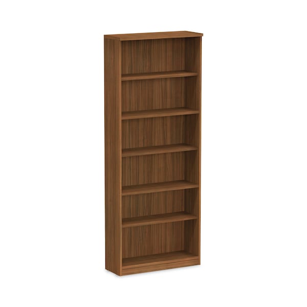 Alera Alera Valencia Bookcase, 6-Shelf, 31 3/4w x 14d x 80 3/8h, Mod Walnut - ALEVA638232WA