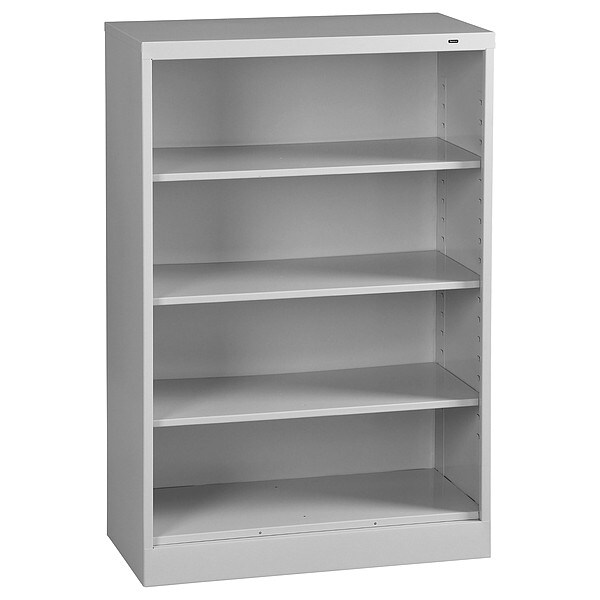 Tennsco 4-Shelf Bookcase, All Welded Steel 55"x36" Light Grey - BC18-52-LIGHTGREY