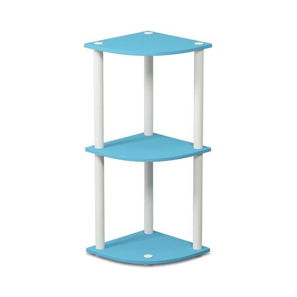 Furinno Furinno 12077LBL-WH Turn-N-Tube 3-Tier Corner Display Rack Multipurpose Shelving Unit - Light Blue & White - 12077LBL/WH