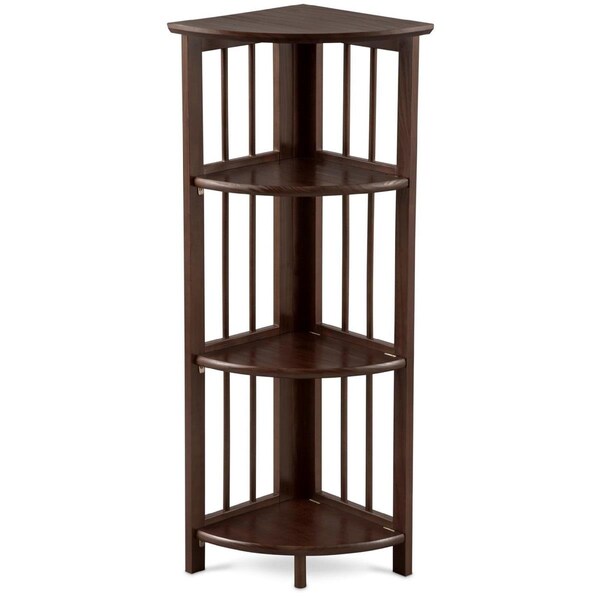 Casual Home 4-Shelf Corner Folding Bookcase - Truffle Brown - 315-128