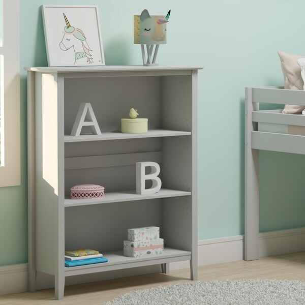 Alaterre Furniture Simplicity 48"H Wood 3-Shelf Bookcase, Dove Gray - AJSP0580