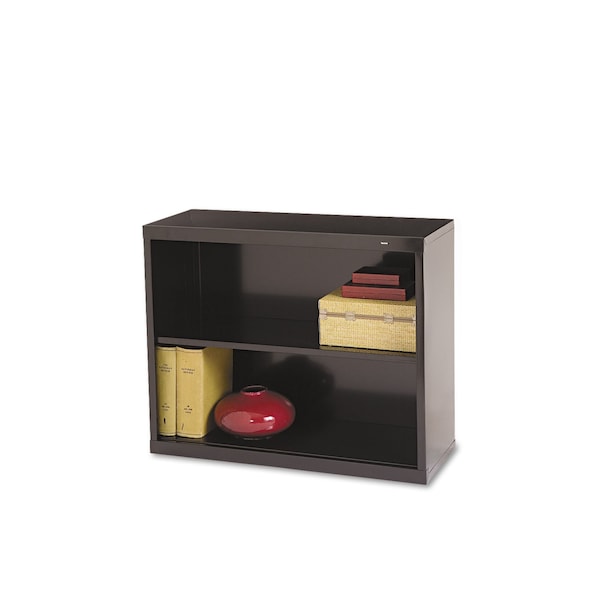 Tennsco Metal Bookcase, Two-Shelf, 34.5w x 13.5d x 28h, Black - B-30-BLK