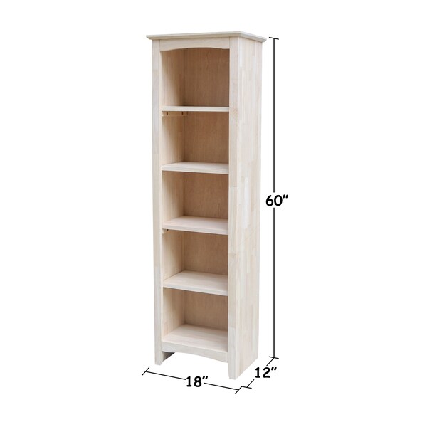 International Concepts Shaker Bookcase, 60" H, Unfinished - SH-18260A