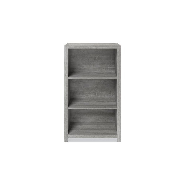 Whalen Furniture Mfg Fallbrook Bookcase, Three-Shelf, 28w x 14d x 48.25h, Smoked Ash/Rustic Warm Gray - SPUSFBBKGM