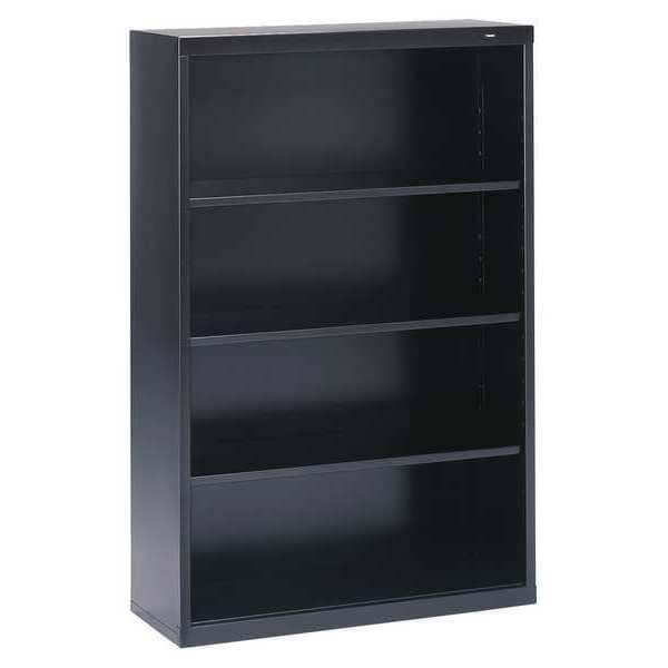 Tennsco 4-Shelf Stationary Bookcase, 52"x34-1/2" Black - B-53BK