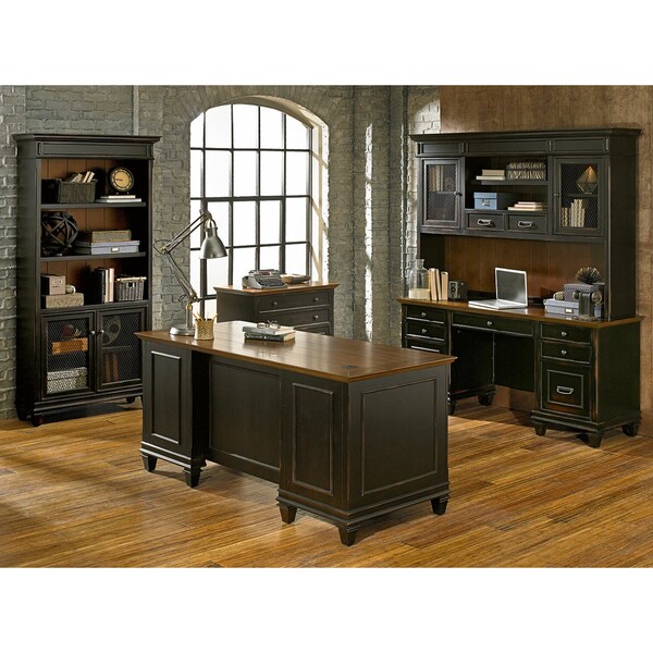 Hartford Hartford Bookcase in Two Tone Distressed Black - IMHF4078