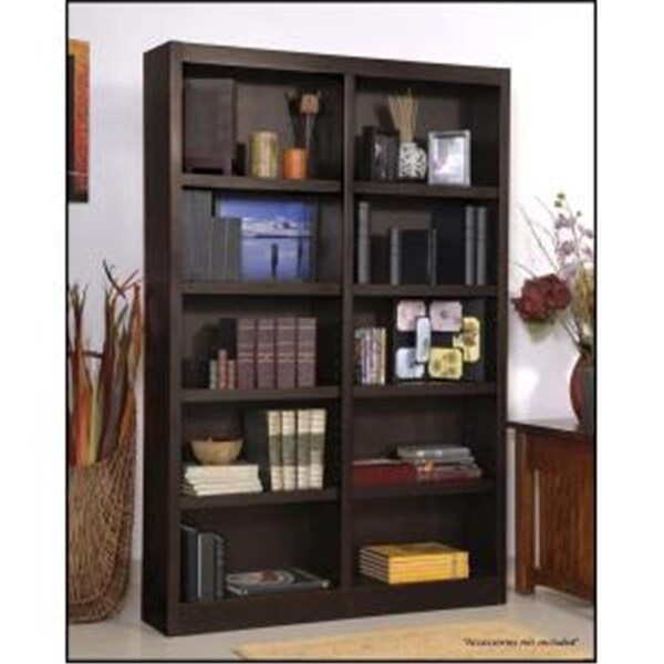 Concepts In Wood Double Wide Bookcase- Espresso Finish 10 Shelves - MI4872-E