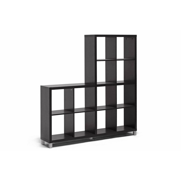 Baxton Studio Sunna Dark Brown Modern Cube Shelving Unit - 91-4516