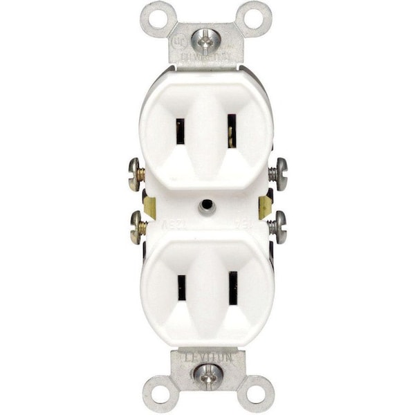 Leviton Nonground Recept 15A Wht - 00223-00W