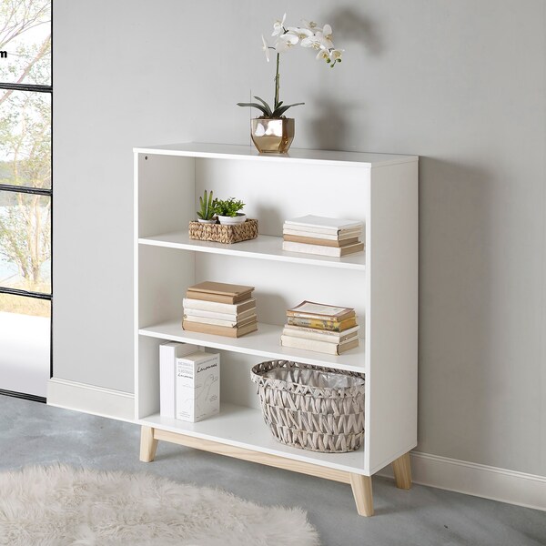 Alaterre Furniture MOD 48"H Tall 3-Shelf Bookcase - AJMD0520WH