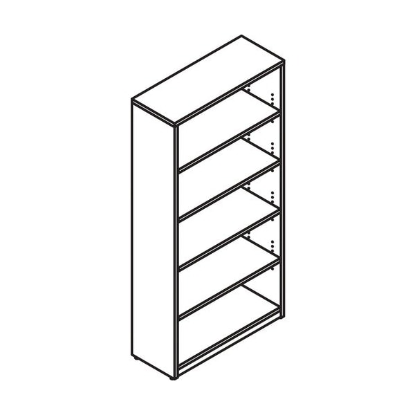 Groupe Lacasse Bookcase, 2 Edge, 36inWx14inDx73-1/2inH, Niagara - LAS72B367314A