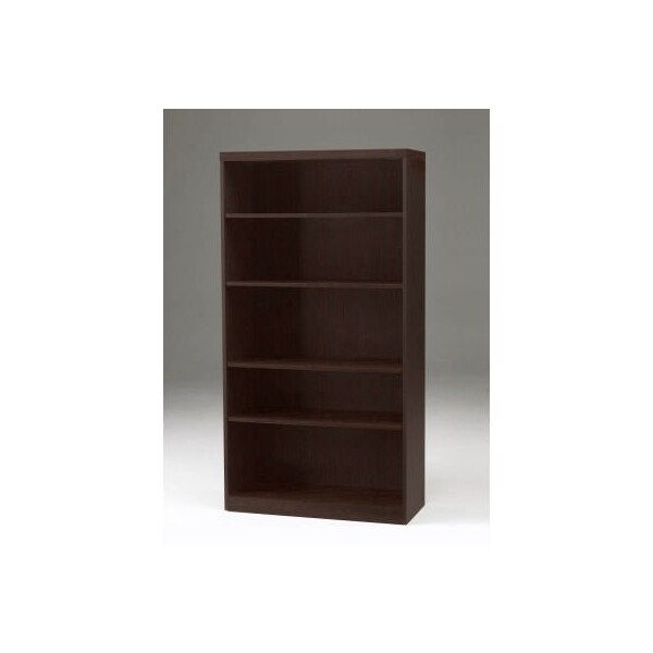 Safco Safco Aberdeen Series 5 Shelf Quarter Round W/ 1 Fixed Shelf Mocha - AB5S36LDC***
