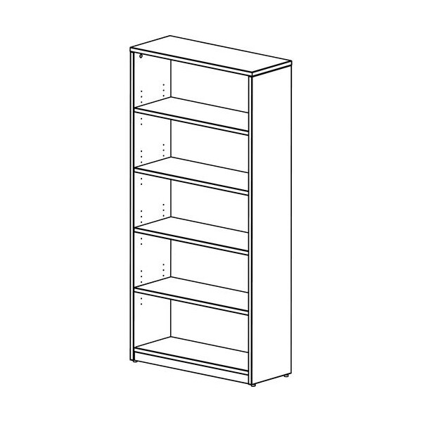 Groupe Lacasse Bookcase, Open, 4 Shelf, 36inWx14inDx73inH, Sahara - LAS41NNB367314R