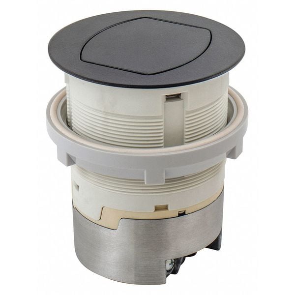 Hubbell Wiring Device-Kellems Ktcn Cntr, Receptacle, Flush Black, 15A Kit - RCT201BK