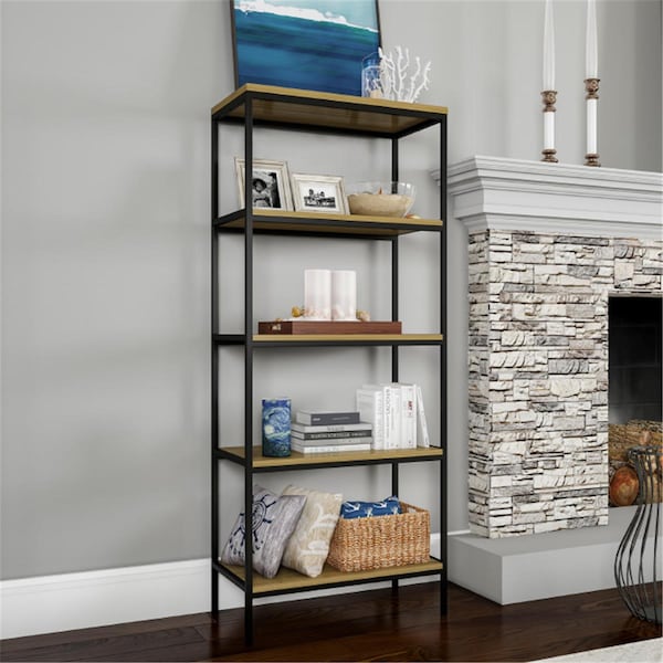 Daphnes Dinnette 5-Tier Bookshelf-Open Industrial Style Etagere Shelving Unit - DA3860099