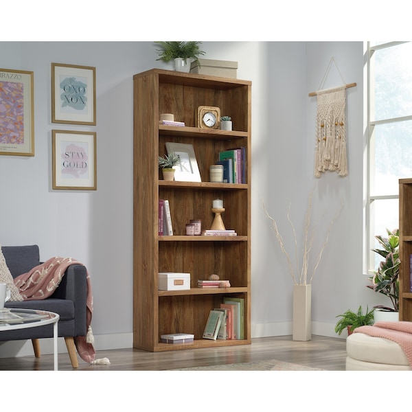 Sauder 5-Shelf Bookcase Sma , Strong and lightweight 1 1/4 in. panel construction for durability - 427261