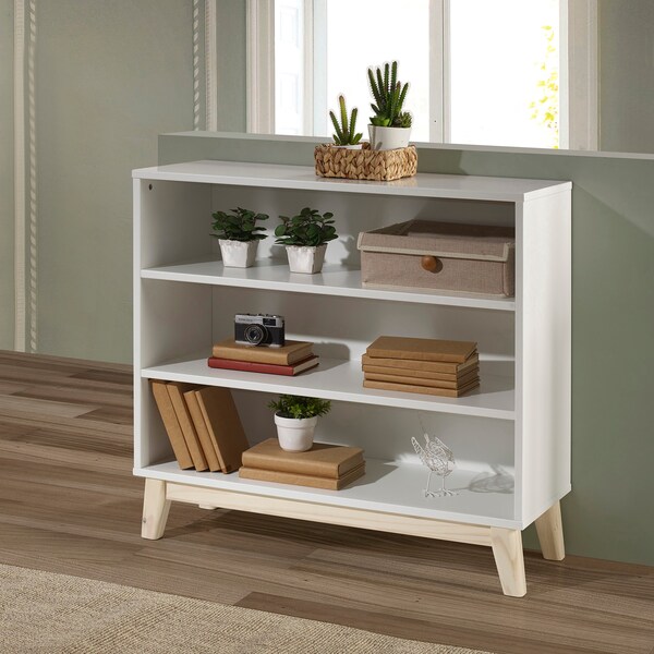 Alaterre Furniture MOD 34"H Under Window 3-Shelf Bookcase - AJMD0420WH