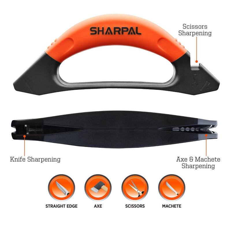 Sharpal 112N 3-In-1 Knife Garden Tool Sharpener for Axe Hatchet Machete Scissor Repair and Restore Blades - 112N