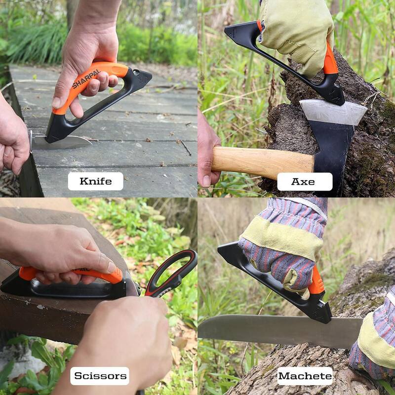 Sharpal 112N 3-In-1 Knife Garden Tool Sharpener for Axe Hatchet Machete Scissor Repair and Restore Blades - 112N