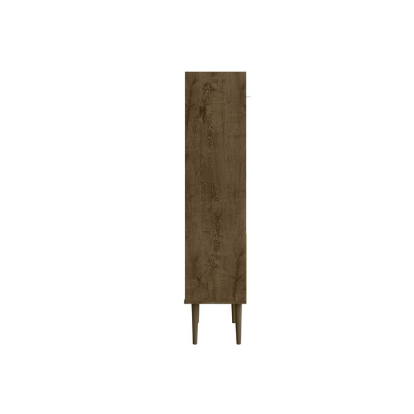 Manhattan Comfort Bogart Bookcase in Rustic Brown and Nature - 254BMC9
