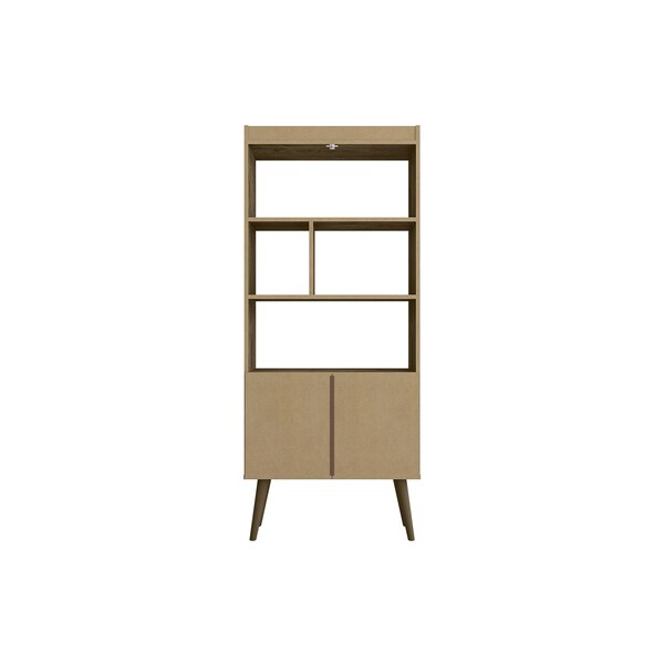 Manhattan Comfort Bogart Bookcase in Rustic Brown and Nature - 254BMC9