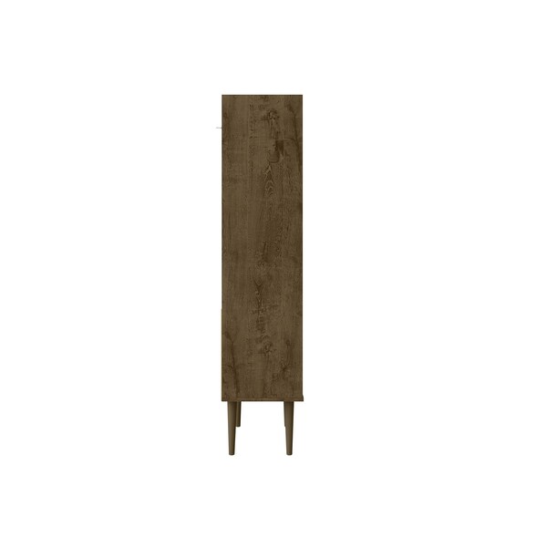 Manhattan Comfort Bogart Bookcase in Rustic Brown and Nature - 254BMC9